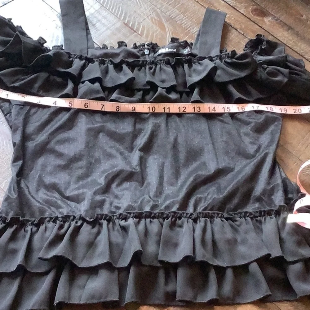 Black Lace Tiered Blouse